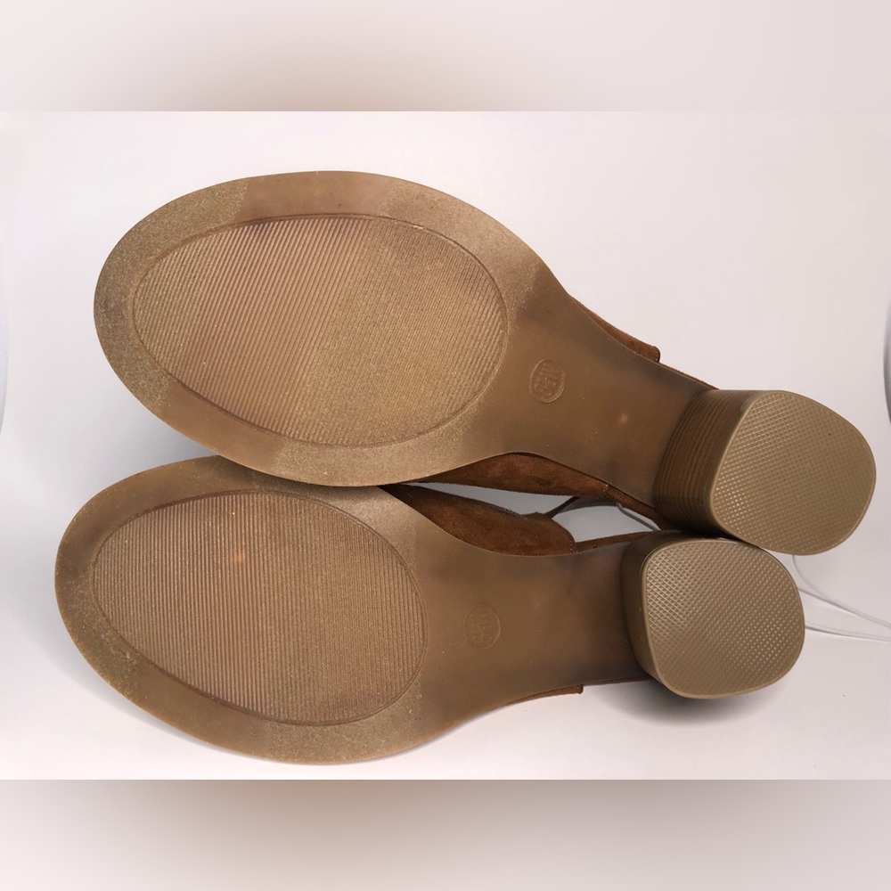 Universal Thread Brown Suede Peep Toe Stacked Blo… - image 3